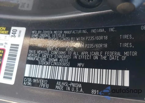 2022 Toyota Sienna Xse из США, поврежденный, VIN 5TDXSKFC2NS069850